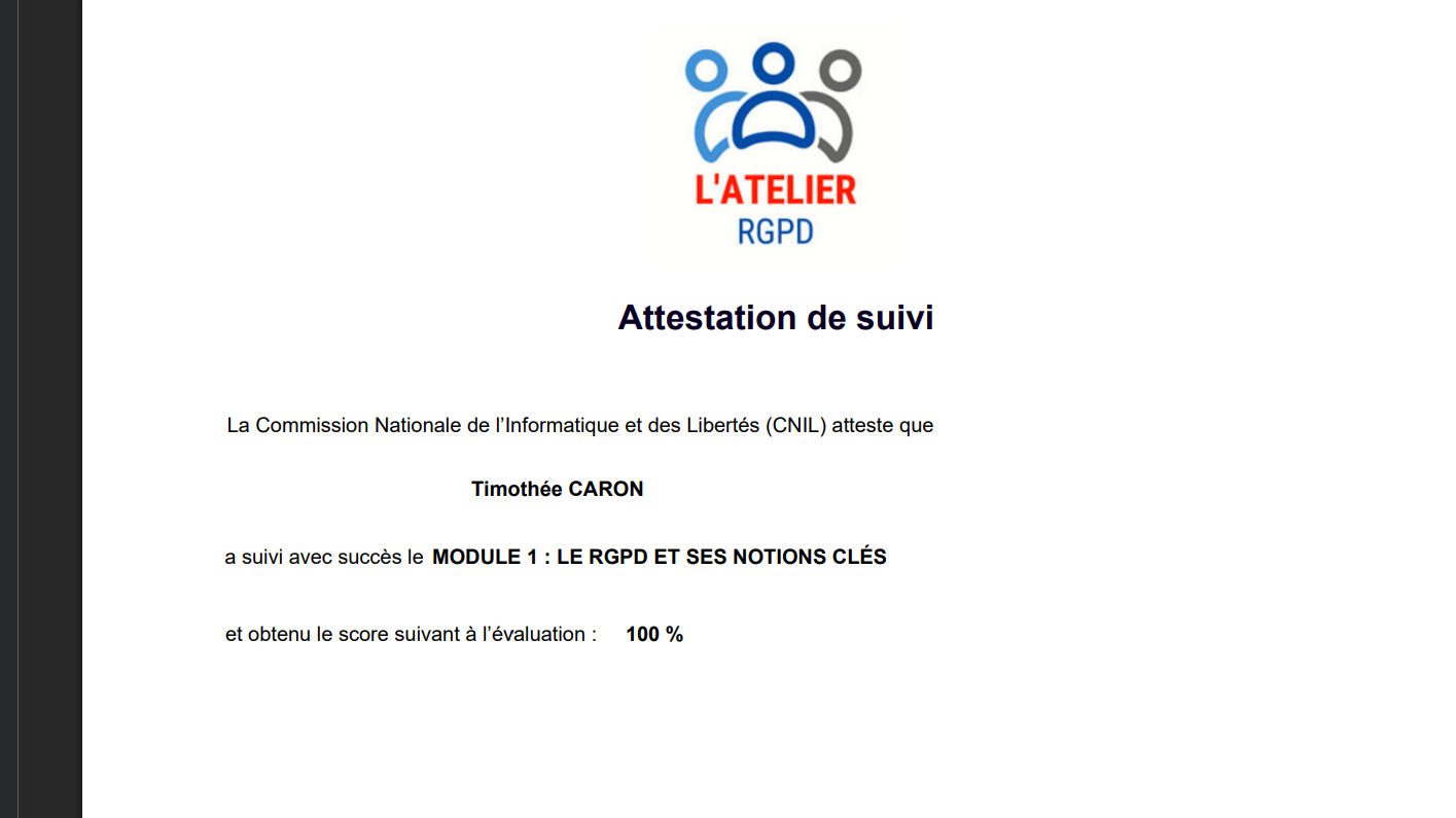CNIL - Module 1 - Le RGPD et ses notions clés
