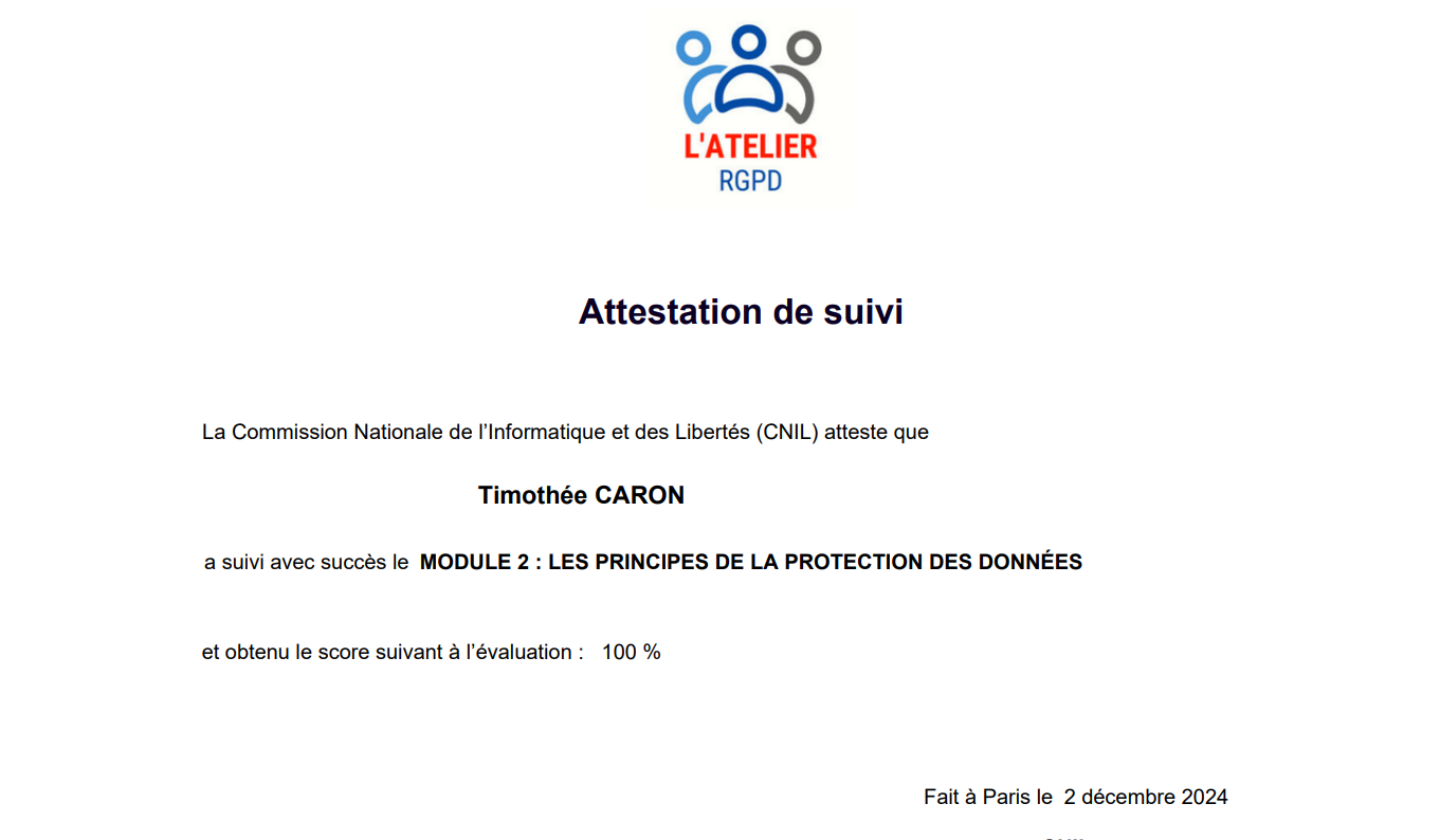 CNIL - Module 2 - Le principe de la protection des données