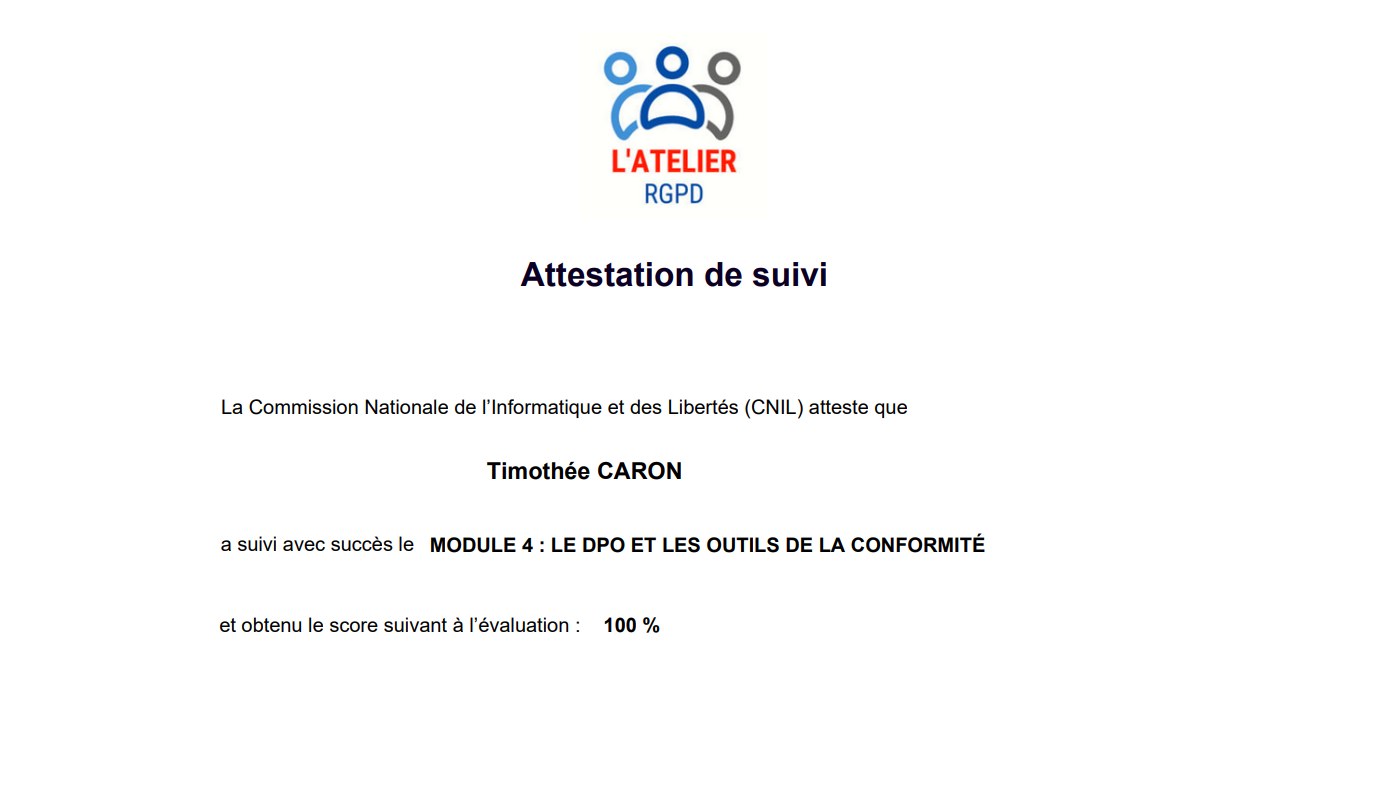CNIL - Module 4 - Le DPO et les outils de la conformité
